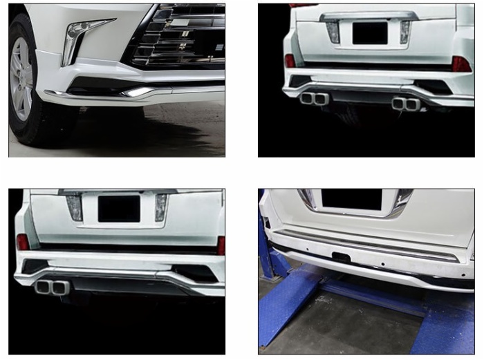 body kit with front&rear bumper lip spoiler and exhaust pipe Bumper Lip year 2016 for Lexus 570 LX570