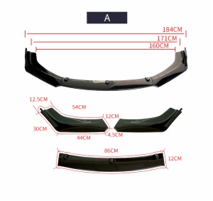 PP Material Black/Carbon Fiber Universal Front Lip