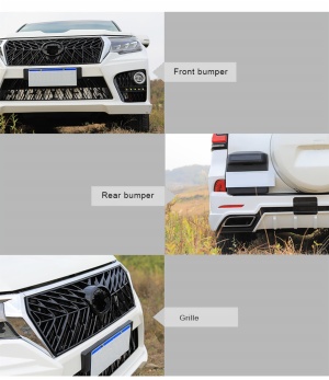 Body Kit include front&rear car bumpers grille with fender hood 2010-2017 UPGRADE TO 2018 For Toyota Prado E Model