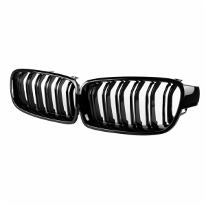 BMW 3, 4, 5 series M3M4f82 modified abs plastic double-line bright black front grille car mid-net