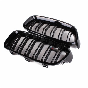 BMW 3, 4, 5 series M3M4f82 modified abs plastic double-line bright black front grille car mid-net