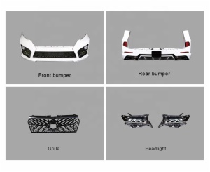 Body Kit include front&rear car bumpers grille with fender hood 2010-2017 UPGRADE TO 2018 For Toyota Prado E Model