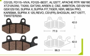 brake pads for cg125