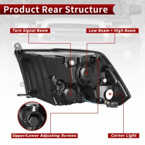 HeadLamps for 2009 2010 2011 2012-2018 Dodge Ram 1500 2500 3500 Black Quad Headlights Assembly Head Lamps CH2519135 CH2518135