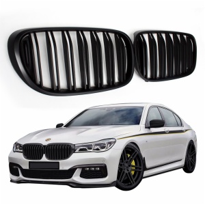 Dual-slat gloss black ABS front kidney mesh grille for BMW 7 series G11 G12 body kit 2015 - IN