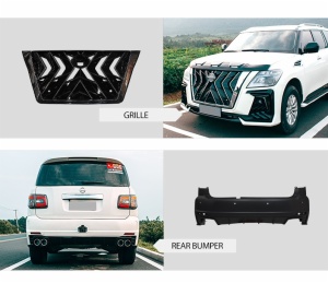 Facelift Black Hawk Front/Rear Bumper Lip Grille Bodykit For 2010-2019 Nissan Patrol Parts Y62 Model