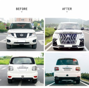 Facelift Black Hawk Front/Rear Bumper Lip Grille Bodykit For 2010-2019 Nissan Patrol Parts Y62 Model
