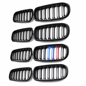 For BMW X5 F15 X6 F16 Dual Slats 2 slats Gloss/Matt Black Plastic Front Grille 2014-2019