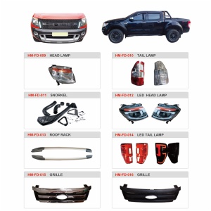 Ford 2012 ranger body kit headlight taillight grille side skirt