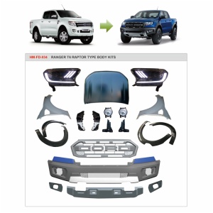 Ford 2012 ranger T6 change to raptor bodykits headlight fog light front bumper grill