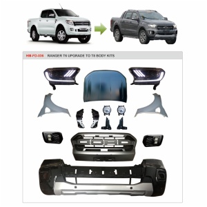 Ford 2012 ranger T6 change to raptor bodykits headlight fog light front bumper grill