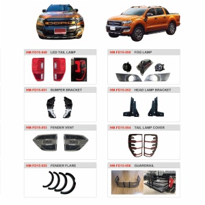 Ford ranger 4x4 body kit, front bumper guardrail, roof rack