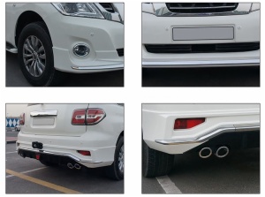 Grille front&rear bumper lip and exhaust pipe wheel trim series body kit for 2015 Nissan Patrol Y62
