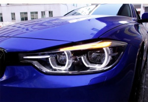 2013-2015 BMW 3 Series F30 headlight assembly to the new spoon angel eye daytime running light f35 LED headlight