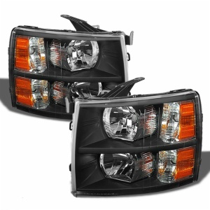 Headlight For Chevy Silverado 1500 2500HD 3500HD Black Housing Clear Corner
