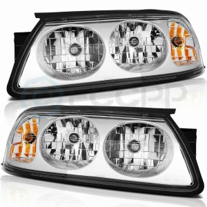 Headlights Assembly Kit For Chevy Impala 2000 2001 2002 2003 2004 2005 Headlamp Replacement Pair Set GM2503201 GM2502201