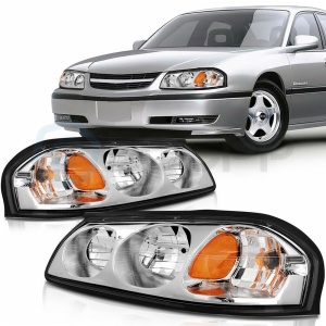 Headlights Assembly Kit For Chevy Impala 2000 2001 2002 2003 2004 2005 Headlamp Replacement Pair Set GM2503201 GM2502201