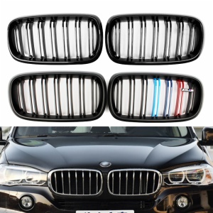 M color double slat line grill for BMW X5 X6 bumper grill ABS high quality kindly grill for BMW F15 F16 X5M 2014-2020 Body kit