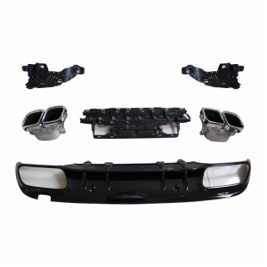 Mercedes-Benz c-class w205 2015 upgrade c63 AMG 2019 body kit diffuser rear exhaust pipe
