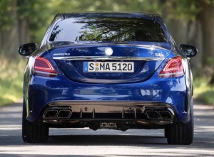Mercedes-Benz c-class w205 2015 upgrade c63 AMG 2019 body kit diffuser rear exhaust pipe