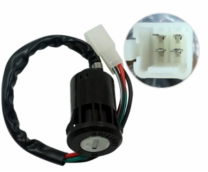 Motorcycle Wire Steering Lock Set & Ignition Switch Key For Cg125 Cg150 Zj125 Jh70