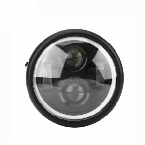 Universal 6.5 inch LED Headlight Lamp With Angel Eyes For Cafe Racer Motorcycle Motorbikes