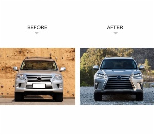 upgrade facelift front&rear bumper headlight taillight grille and rear door body kit For 2018 LEXUS 570 LX570 Model